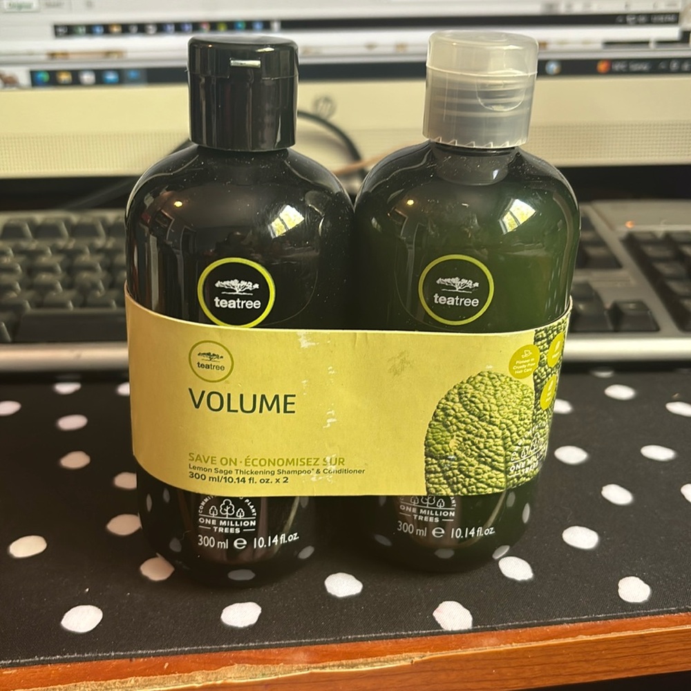 Tea tree lemon & sage thickening volume shampoo & conditioner set